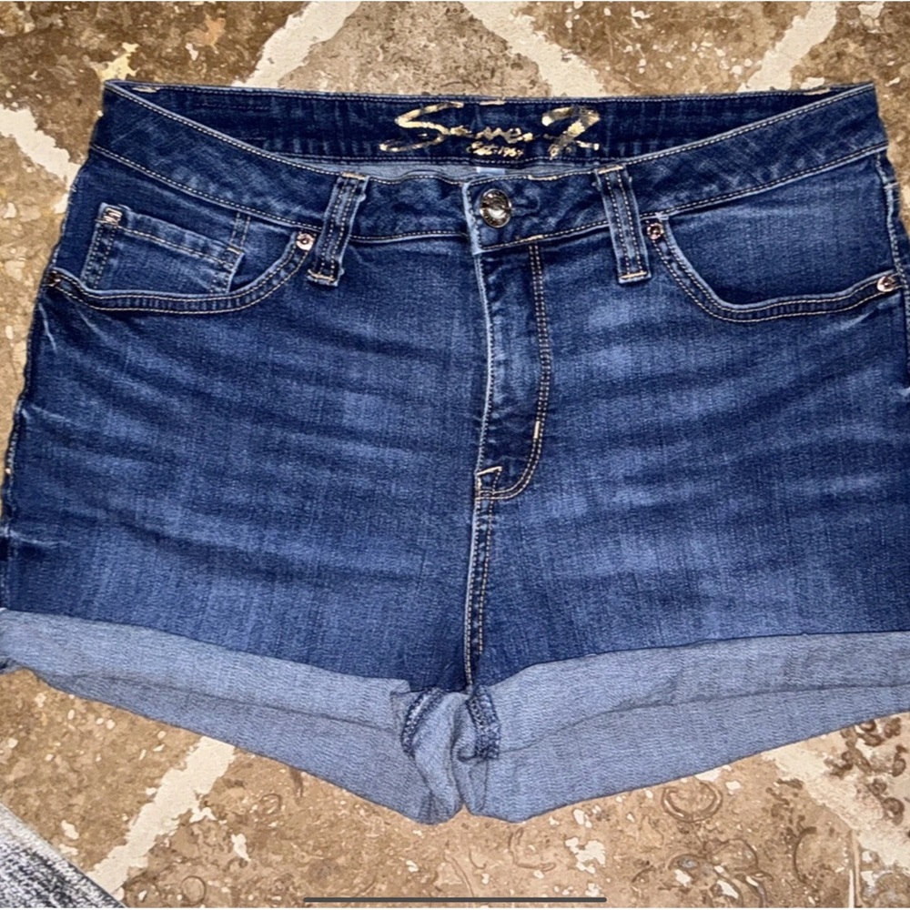 Seven7 Indigo Denim Jean Shorts women’s size 10 - Picture 3 of 9